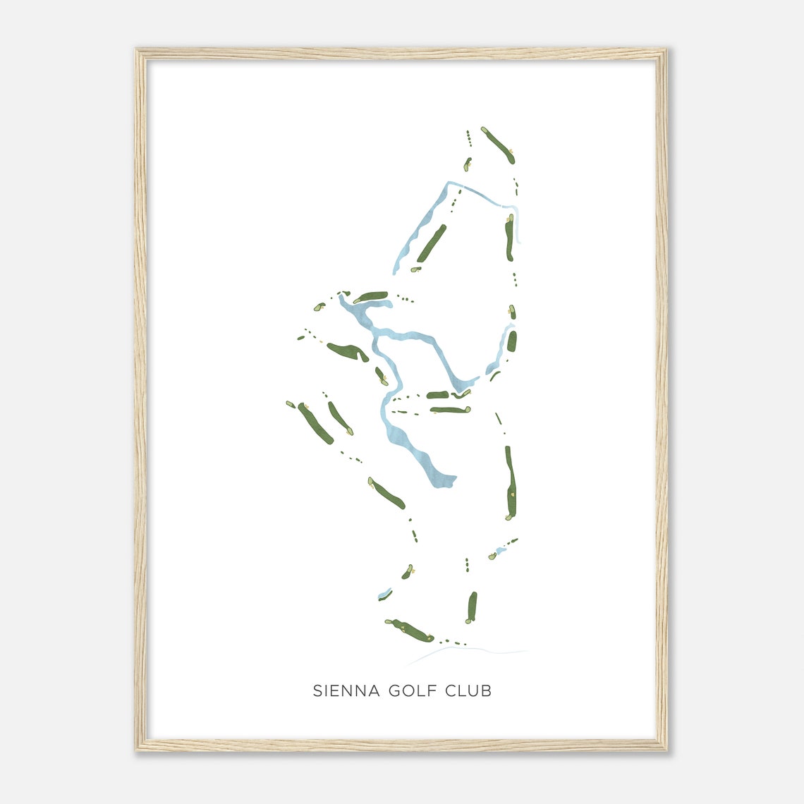 Sienna Golf Club Texas Modern Watercolor Course Layout Poster - Image 2