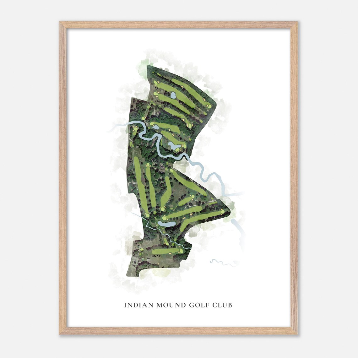 Indian Mound Golf Club New Hampshire Classic Watercolor Map Poster - Image 6