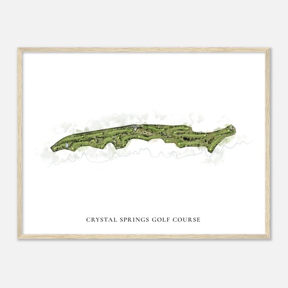Crystal Springs Golf Course California Classic Watercolor Map Golfer Gift Golf Wall Art Golf Poster Print Course Layout