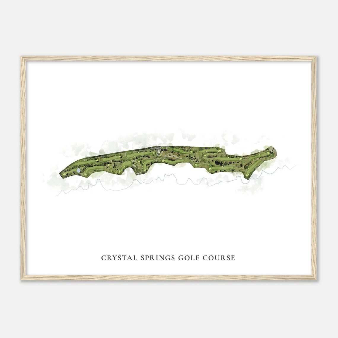 Crystal Springs Golf Course California Classic Watercolor Map Golfer Gift Golf Wall Art Golf Poster Print Course Layout