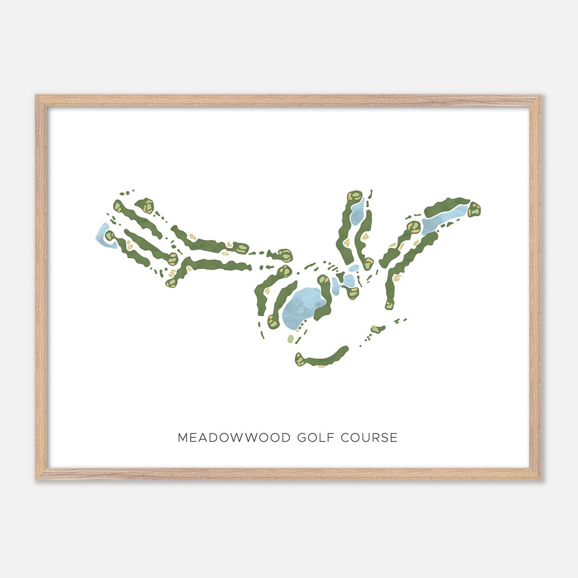 MeadowWood Golf Course Minimalist Watercolor Map Fairway Poster