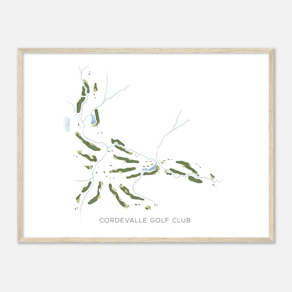 Cordevalle Golf Club California Modern Watercolor Map Golfer Gift Golf Wall Art Golf Poster Print Course Layout