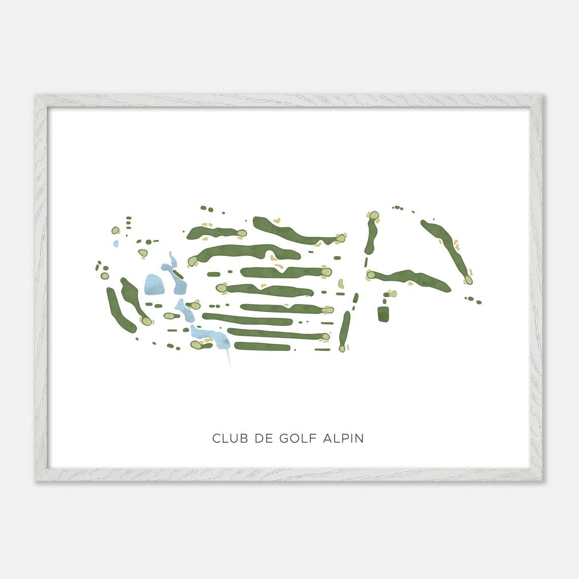 Club de Golf Alpin Quebec Canada Minimalist Watercolor Map Poster - Image 3
