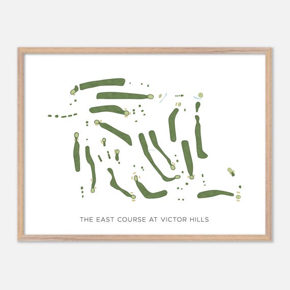 The East Course At Victor Hills In Victor New York Modern Watercolor Map Golfer Gift Golf Wall Art Golf Poster Print Course Layout