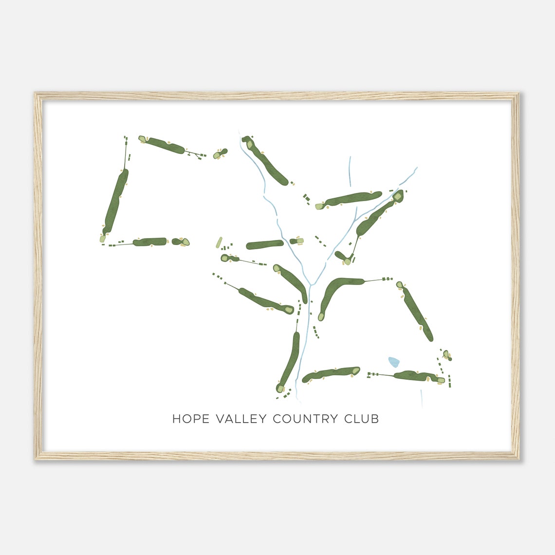 Hope Valley Country Club North Carolina Modern Watercolor Map Poster - Image 2