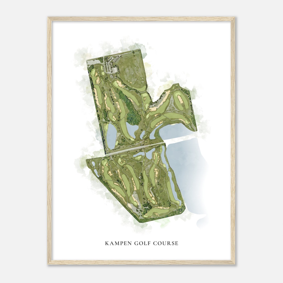 Kampen Golf Course Indiana Classic Watercolor Map Golfer Gift Golf Wall Art Golf Poster Print Course Layout