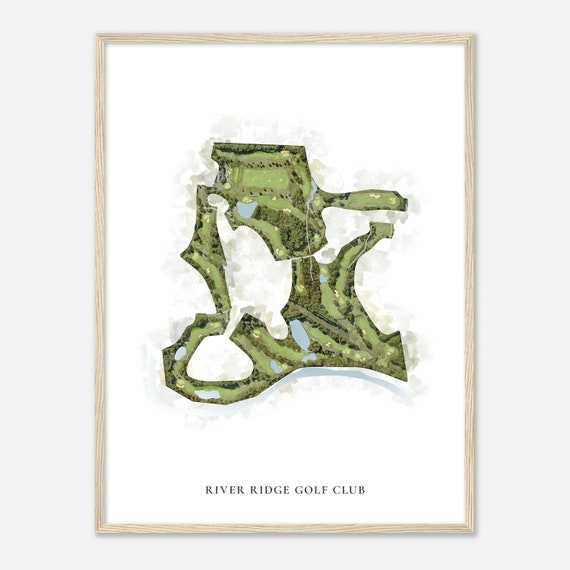 River Ridge Golf Club North Carolina Classic Watercolor Map Golfer Gift Golf Wall Art Golf Poster Print Course Layout