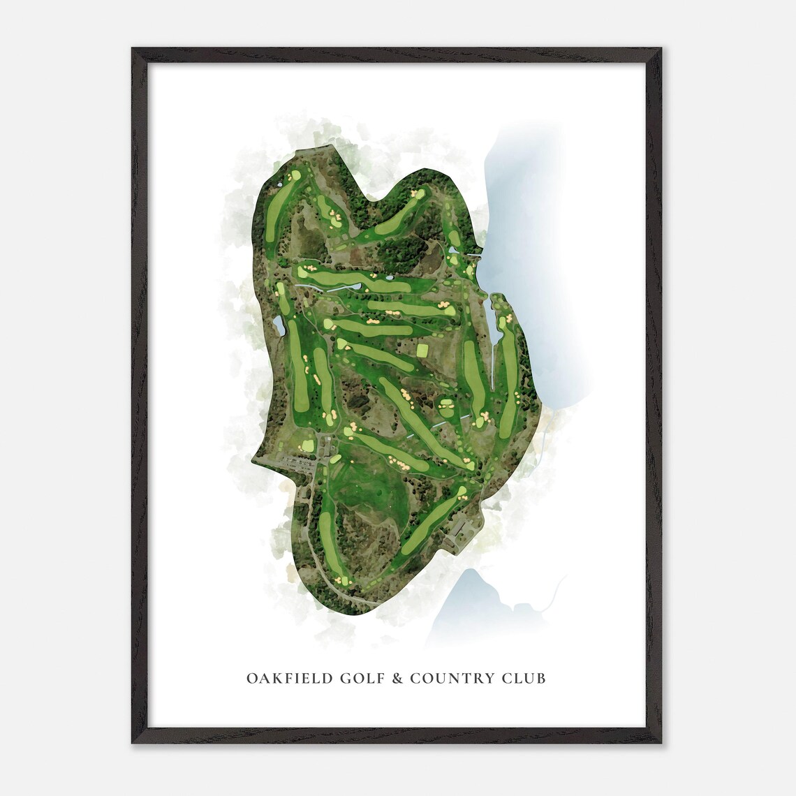 Oakfield Golf & Country Club Oakfield Canada Classic Watercolor Course Map Poster - Image 2
