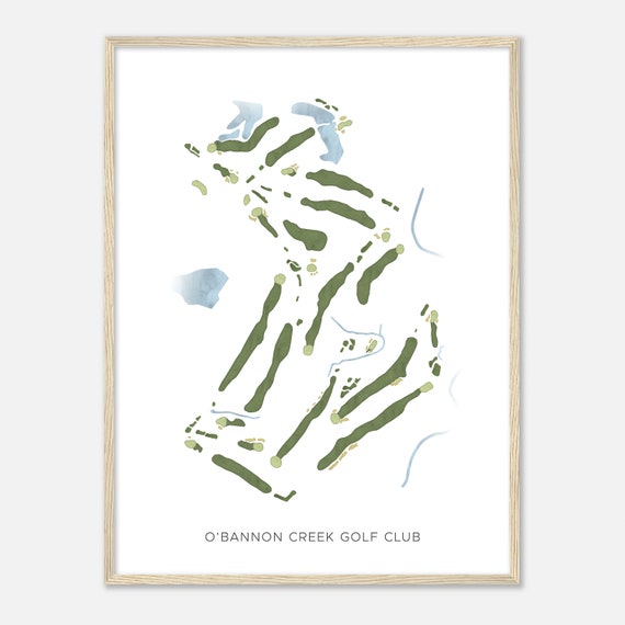 Obannon Creek Golf Club Ohio Modern Watercolor Map Golfer Gift Golf Wall Art Golf Poster Print Course Layout