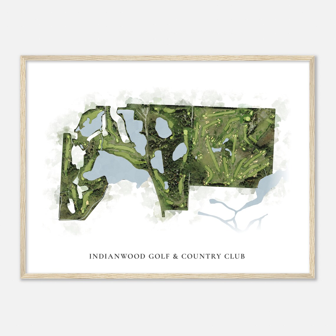 Indianwood Golf And Country Club Michigan Watercolor Map Poster