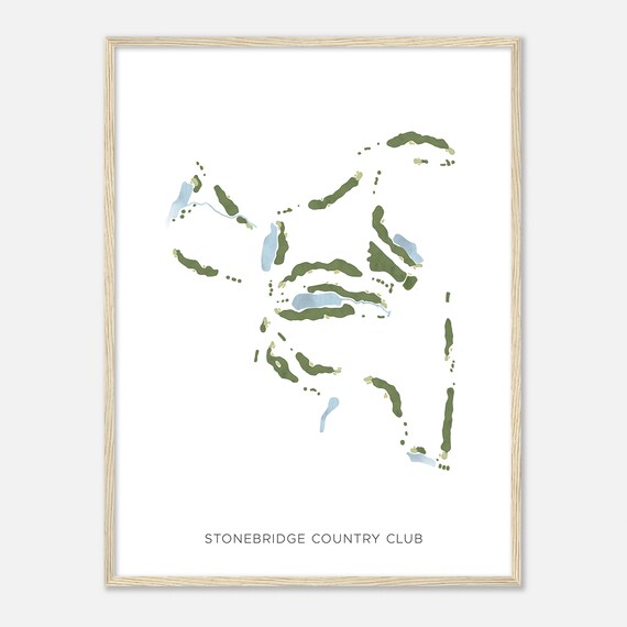 Stonebridge Country Club Illinois Modern Watercolor Map Golfer Gift Golf Wall Art Golf Poster Print Course Layout