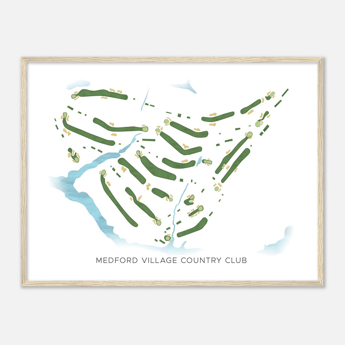 Medford Village Country Club Modern Minimalist Map Art Poster - Image 2