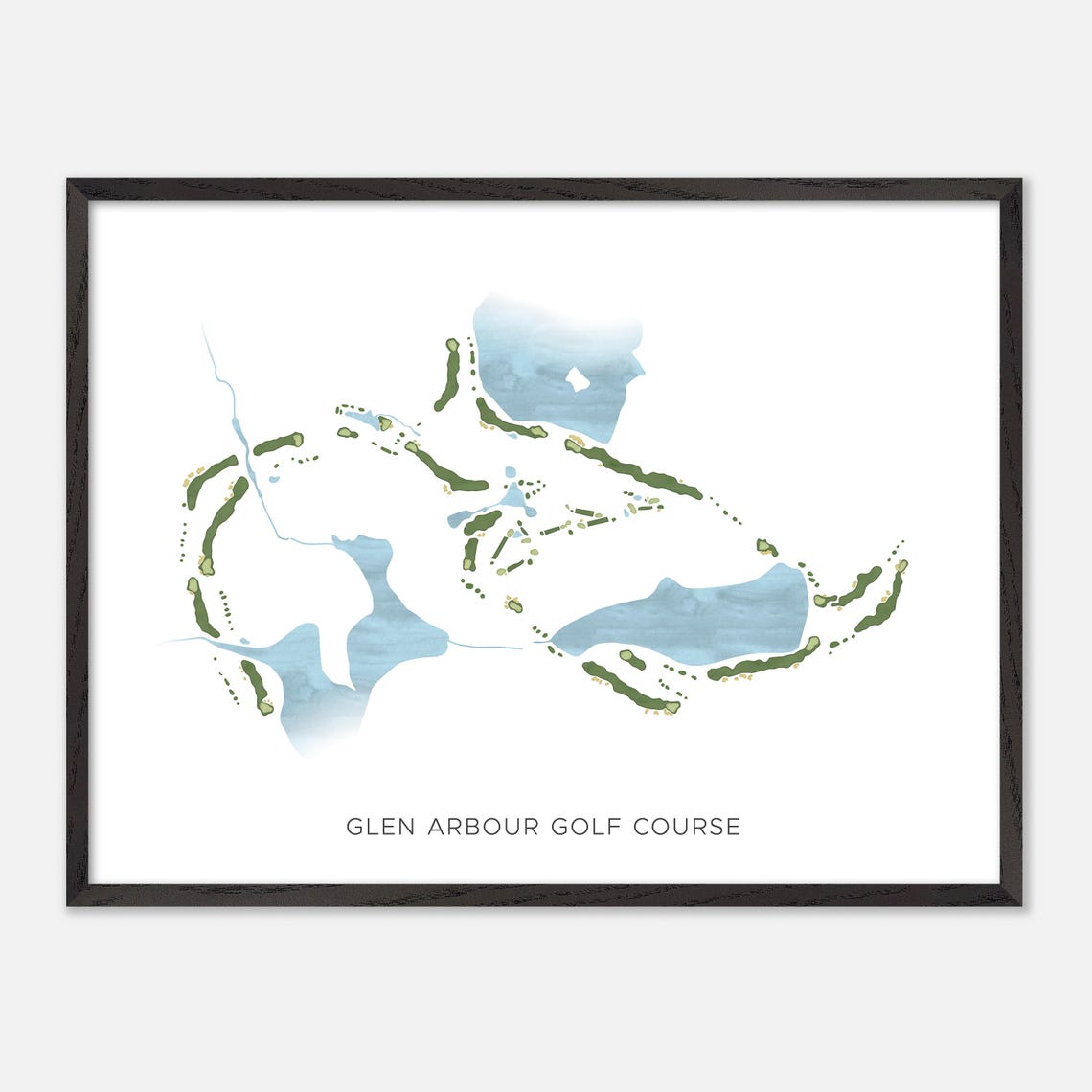 Glen Arbour Golf Course Hammonds Plains Modern Watercolor Map Poster - Image 4