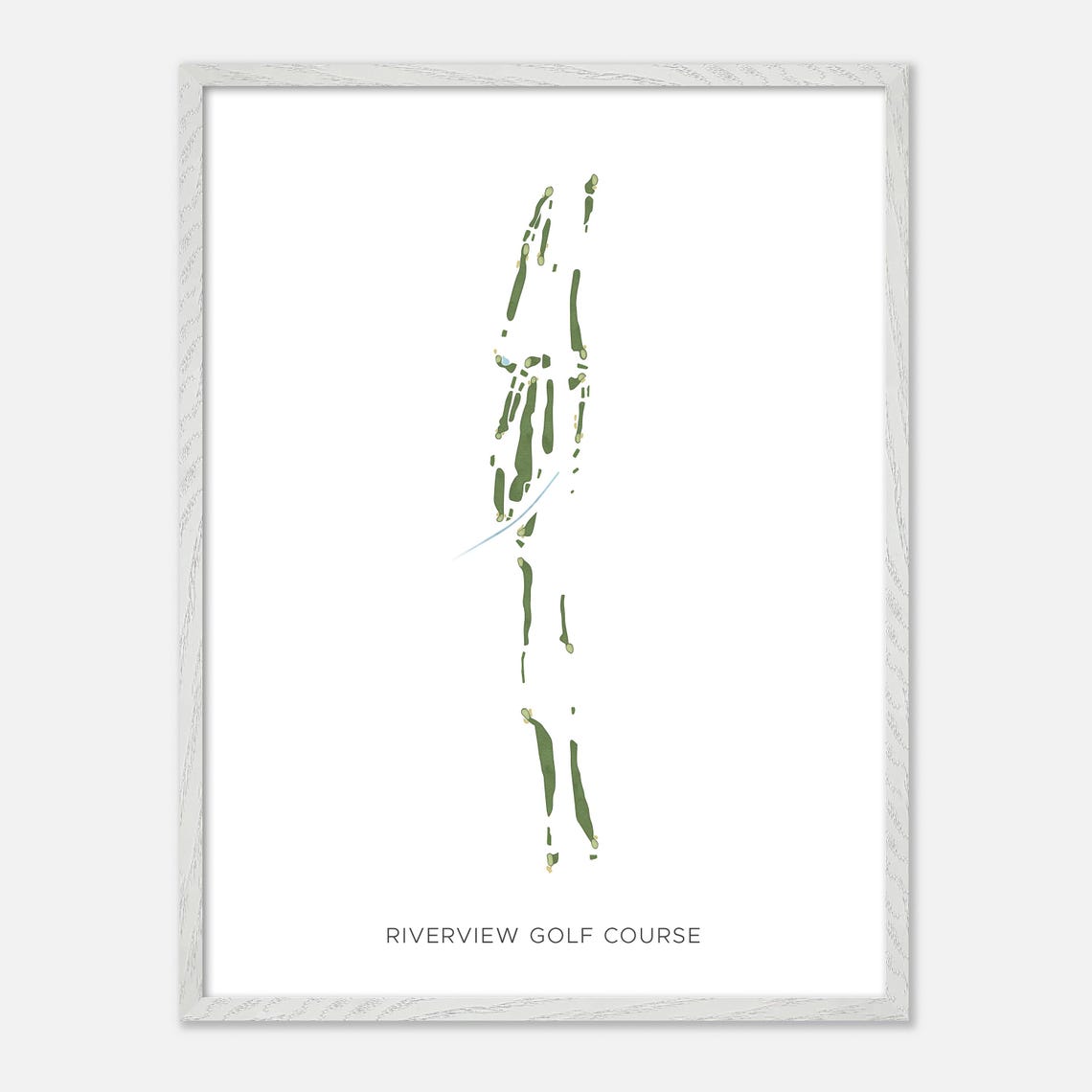 Riverview Golf Course Minimalist Watercolor Fairway Map Poster - Image 2