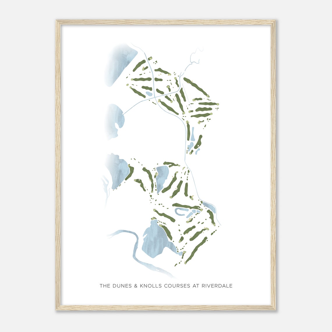 The Dunes and Knolls Courses at Riverdale Watercolor Golf Poster - Image 2