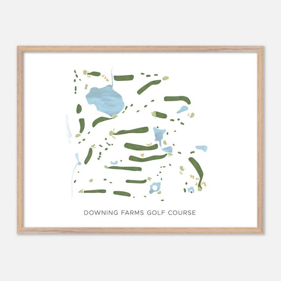 Downing Farms Golf Course In Northville Michigan Modern Watercolor Map Golfer Gift Golf Wall Art Golf Poster Print Course Layout