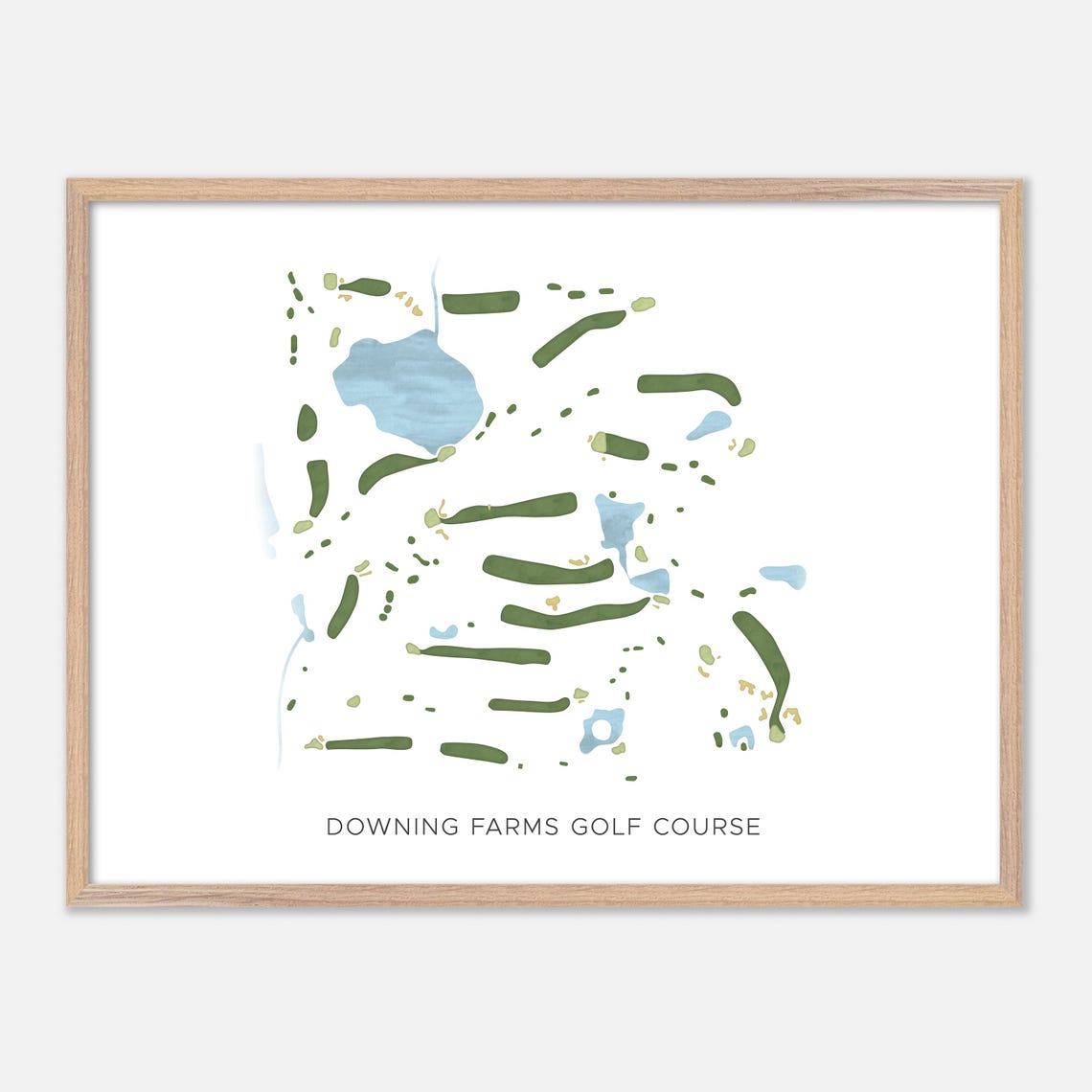 Downing Farms Golf Course Minimalist Map Art Golfer Gift Poster