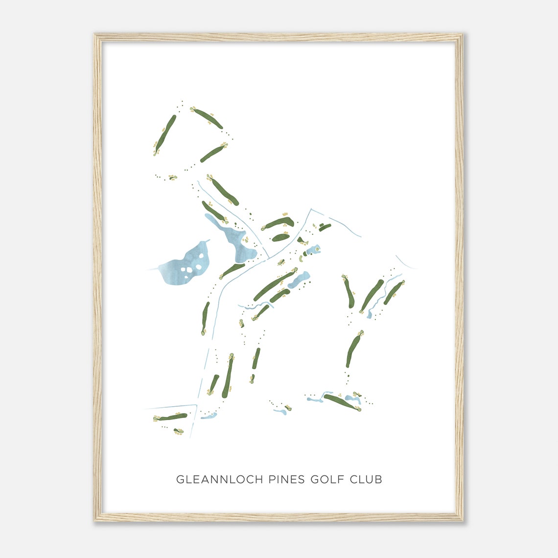 Gleannloch Pines Golf Club Texas Modern Watercolor Golf Map Poster - Image 2