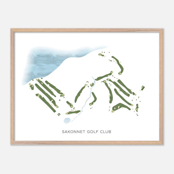 Sakonnet Golf Club In Sakonnet Rhode Island Modern Watercolor Map Golfer Gift Golf Wall Art Golf Poster Print Course Layout