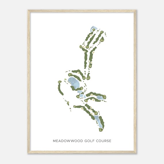 Meadowwood Golf Course Washington Modern Watercolor Map Golfer Gift Golf Wall Art Golf Poster Print Course Layout