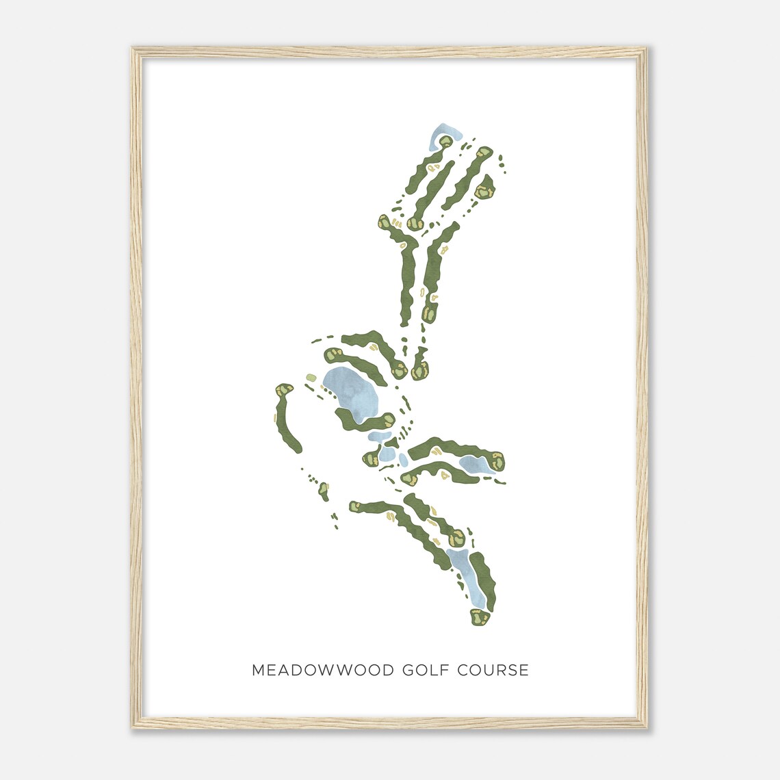 Meadowwood Golf Course Washington Modern Watercolor Map Golfer Gift Golf Wall Art Golf Poster Print Course Layout