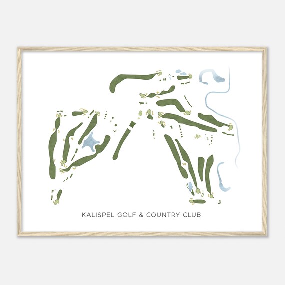 Kalispel Golf Country Club Washington Modern Watercolor Map Golfer Gift Golf Wall Art Golf Poster Print Course Layout