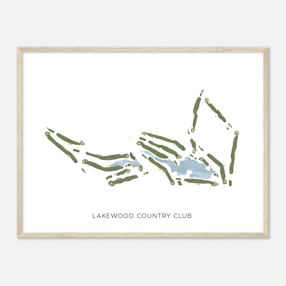 Lakewood Country Club Minimalist Modern Golf Course Map Poster