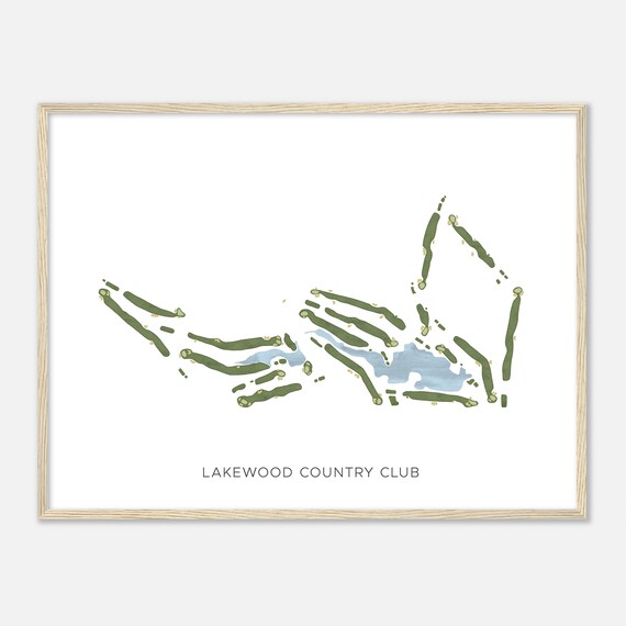 Lakewood Country Club California Modern Watercolor Map Golfer Gift Golf Wall Art Golf Poster Print Course Layout