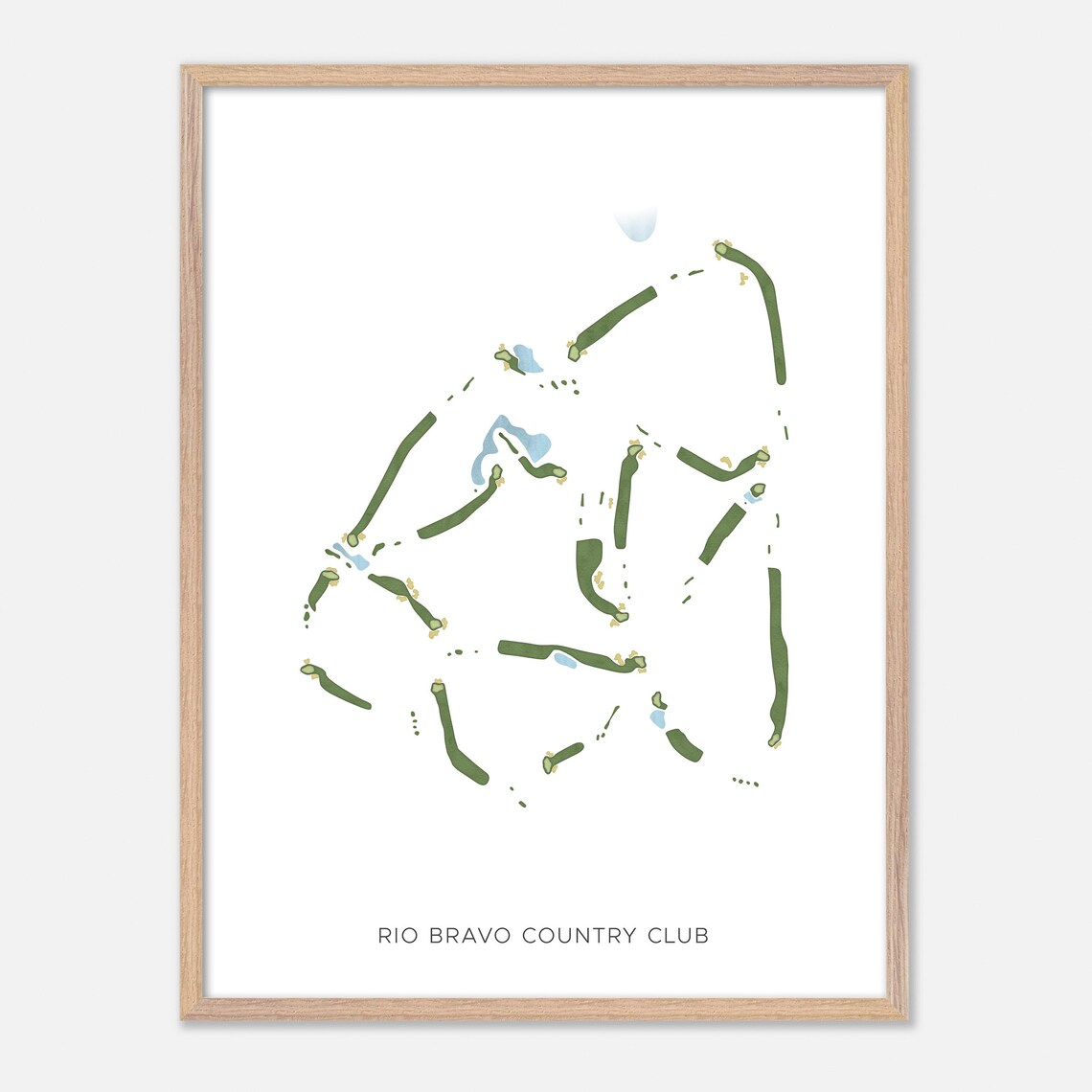 Rio Bravo Country Club Bakersfield CA Modern Watercolor Map Poster - Image 2