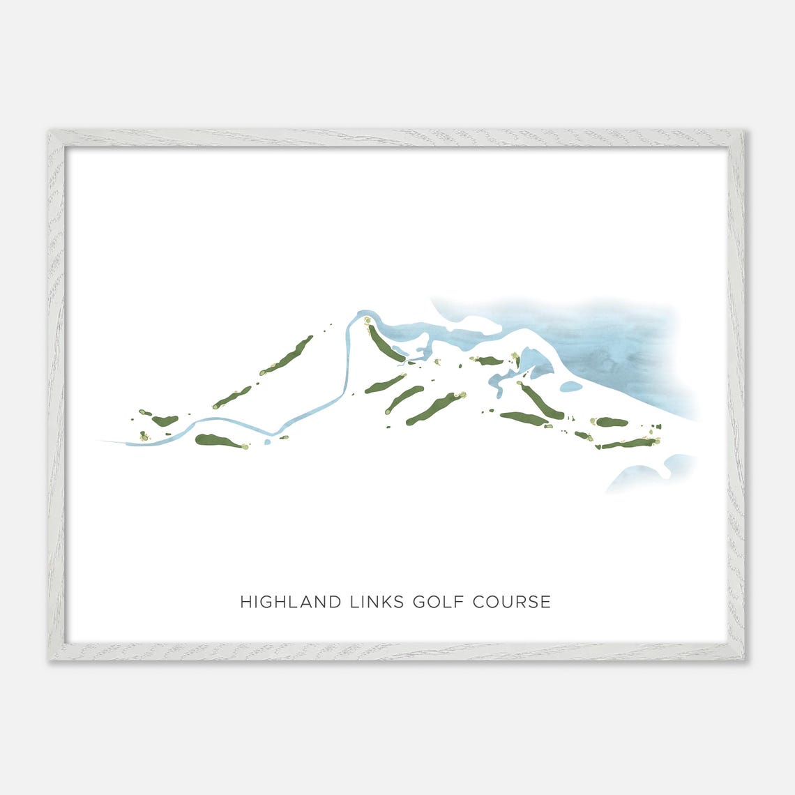 Highland Links Golf Course Canada Modern Watercolor Map Poster - Image 3