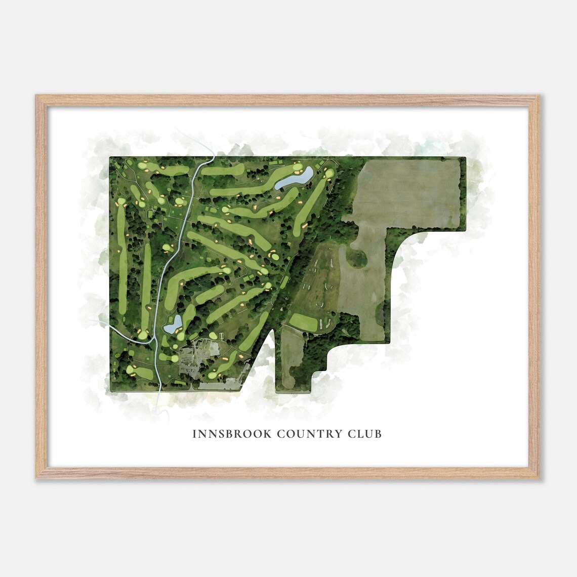 Innsbrook Country Club Classic Watercolor Golf Course Map Poster
