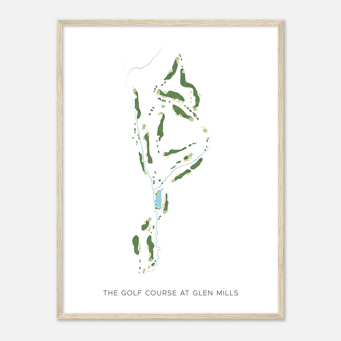 Glen Mills Golf Course Watercolor Map Golfer Gift Art Poster - Image 2