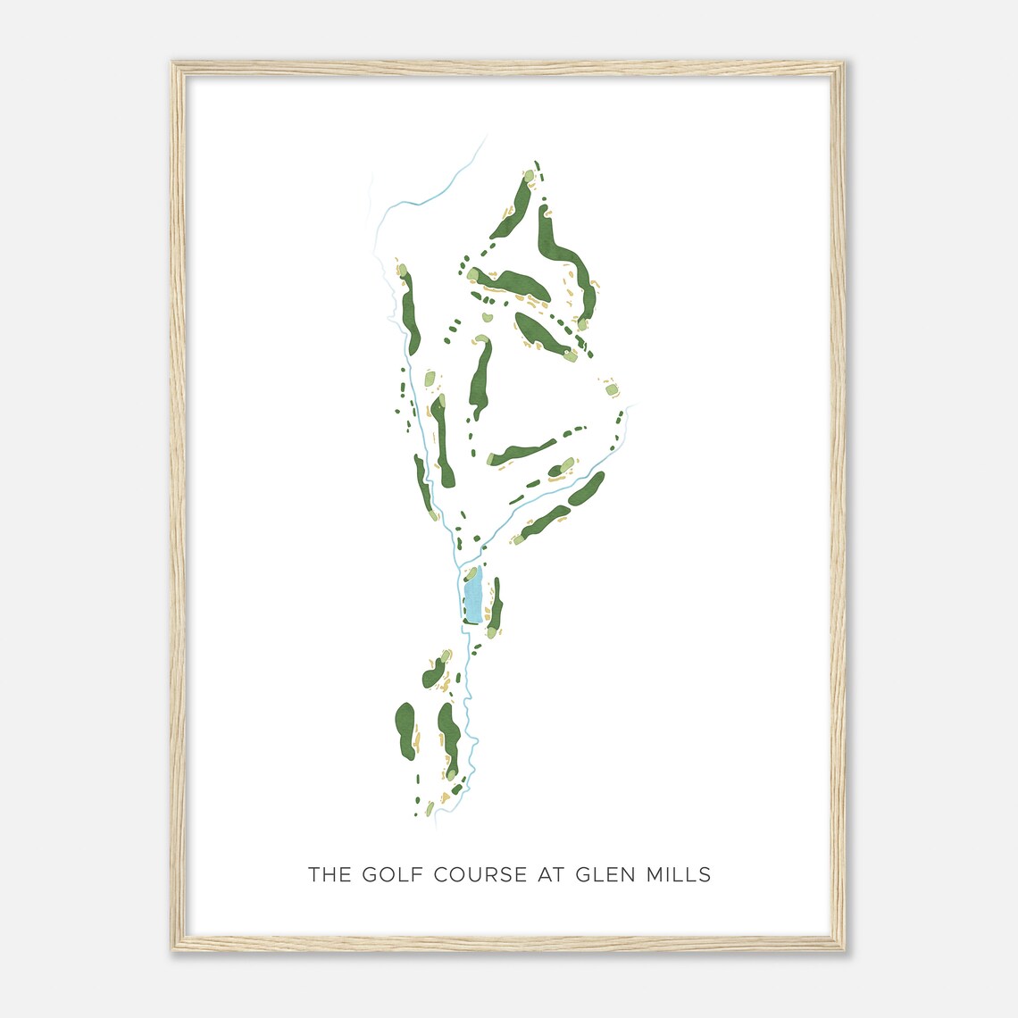 The Golf Course At Glen Mills Pennsylvania Modern Watercolor Map Golfer Gift Golf Wall Art Golf Poster Print Course Layout - Image 2