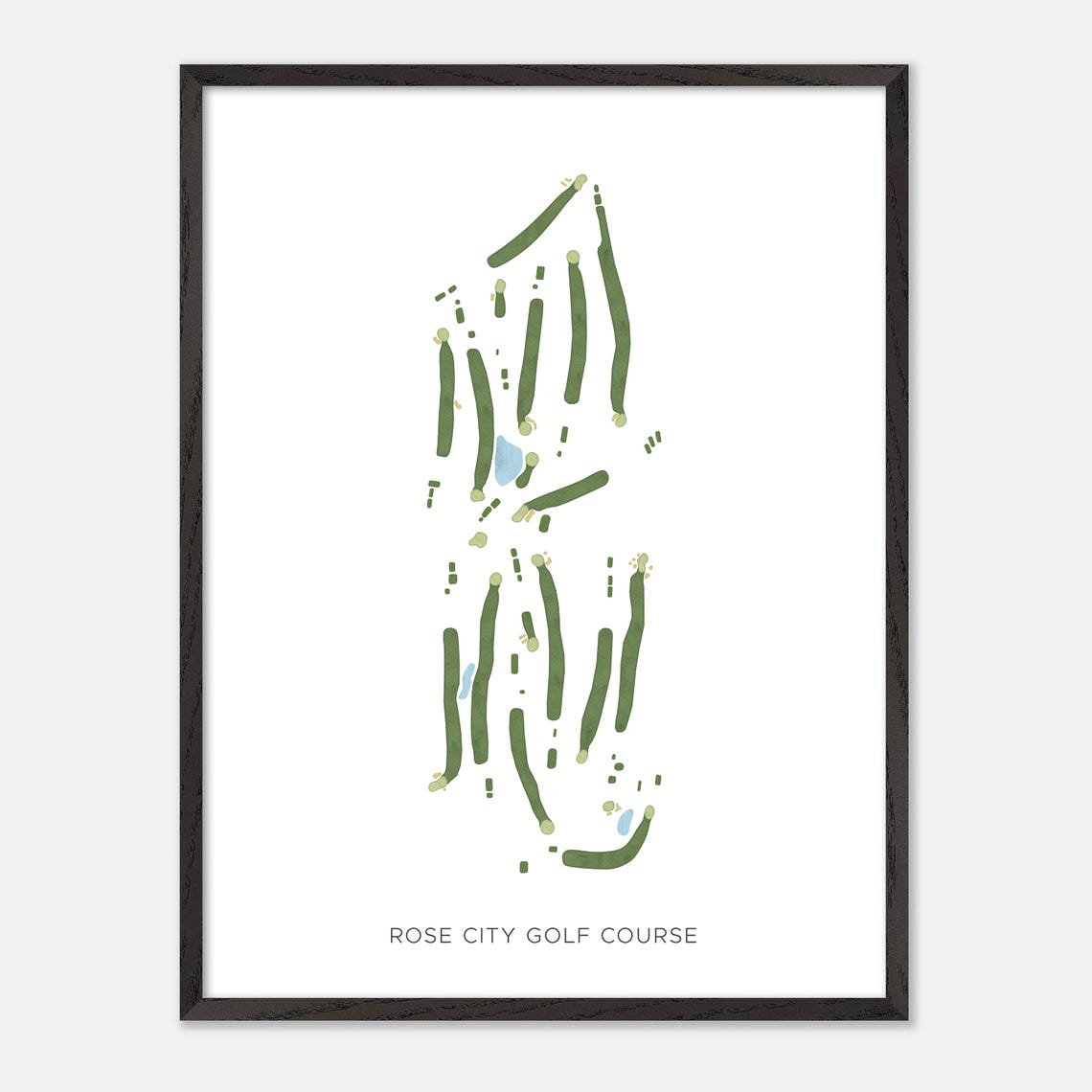 Rose City Golf Course Oregon Modern Minimalist Golf Map Poster - Image 3