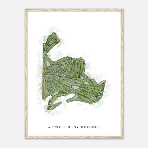 Antelope Hills Golf Course Arizona Classic Watercolor Map Golfer Gift Golf Wall Art Golf Poster Print Course Layout