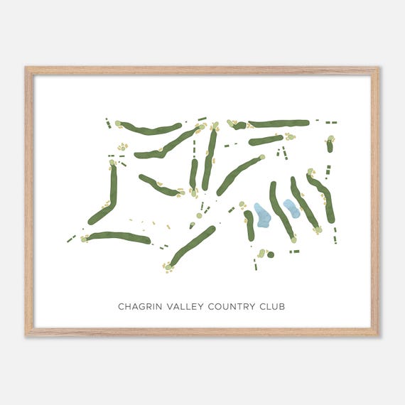 Chagrin Valley Country Club In Moreland Hills Ohio Modern Watercolor Map Golfer Gift Golf Wall Art Golf Poster Print Course Layout