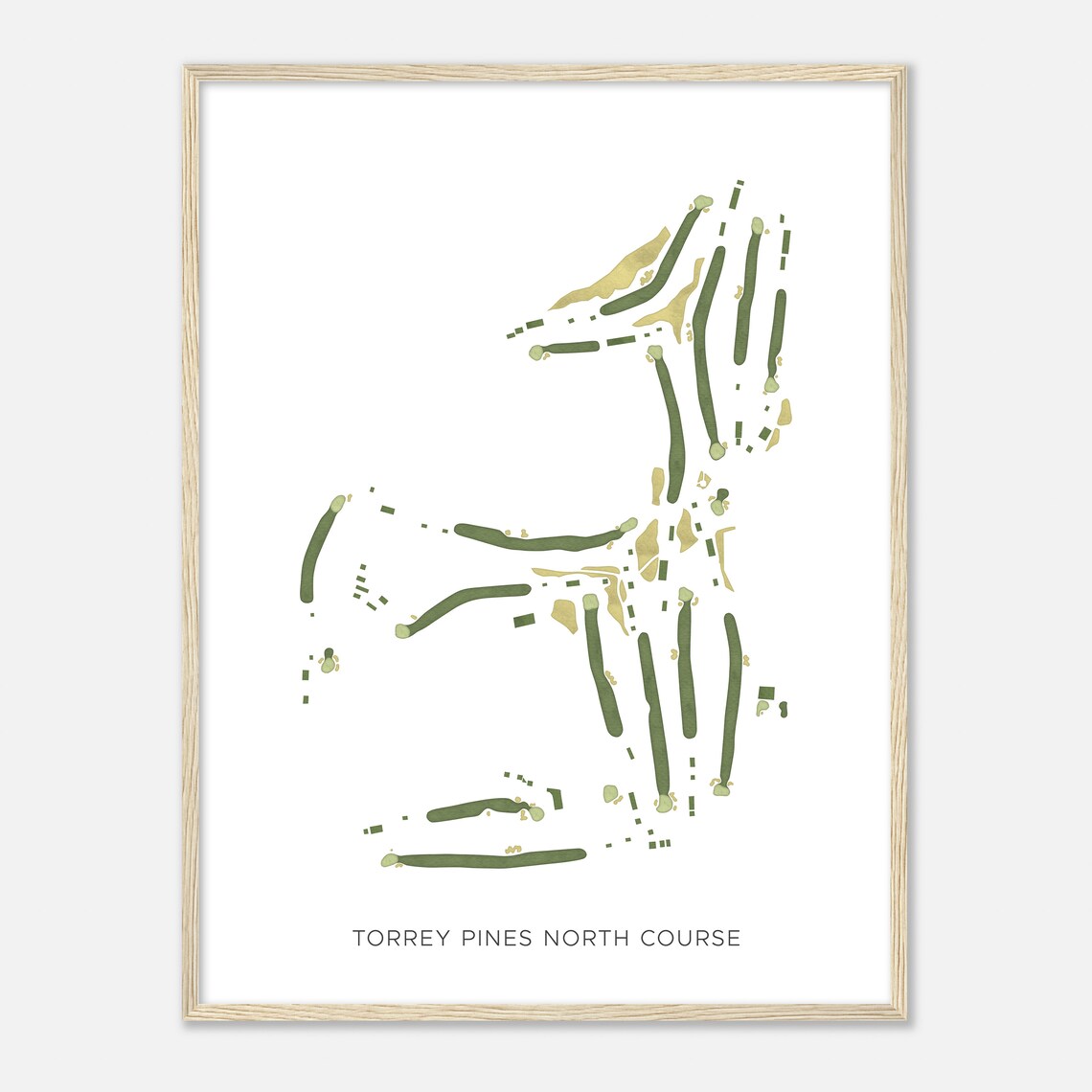 Torrey Pines North Course California Modern Watercolor Map Golfer Gift Golf Wall Art Golf Poster Print Course Layout - Image 2