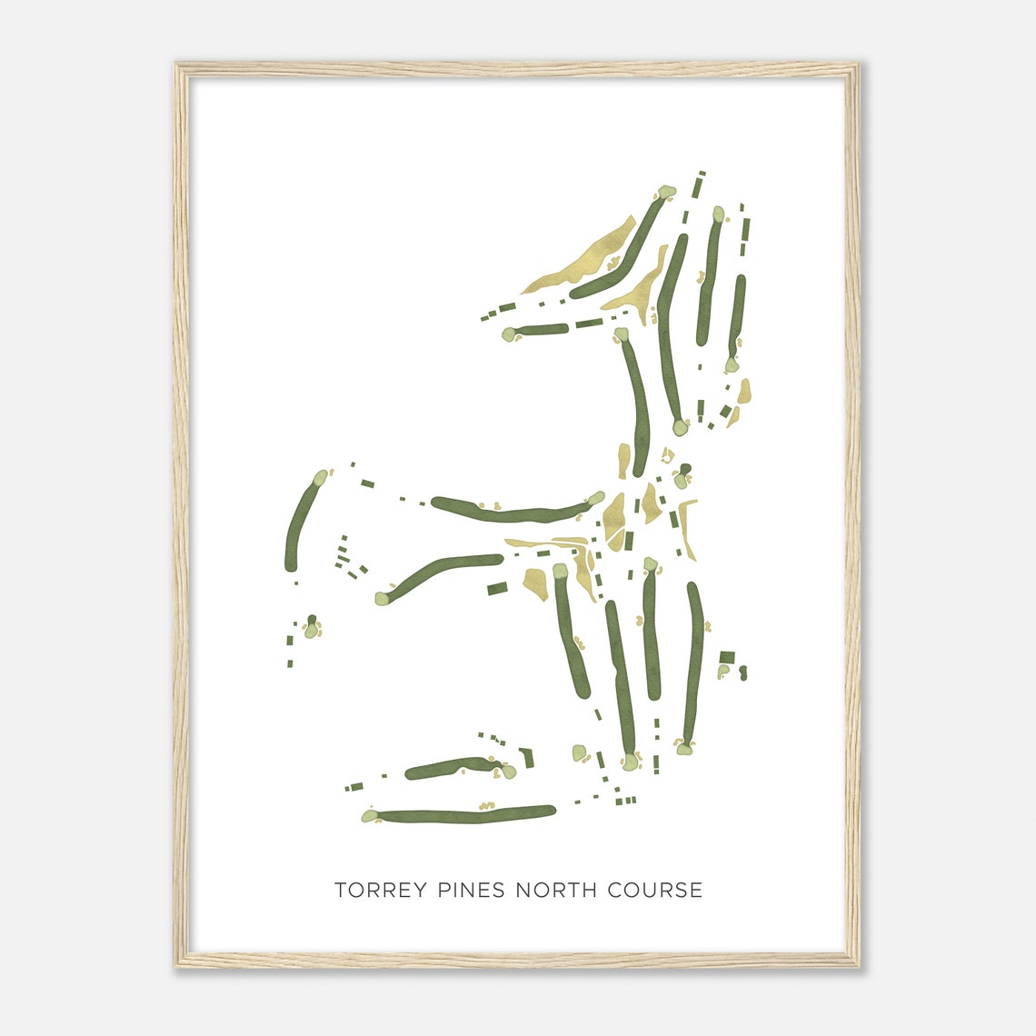 Torrey Pines North Course Modern Fairway Map Golf Gift Art Poster - Image 2