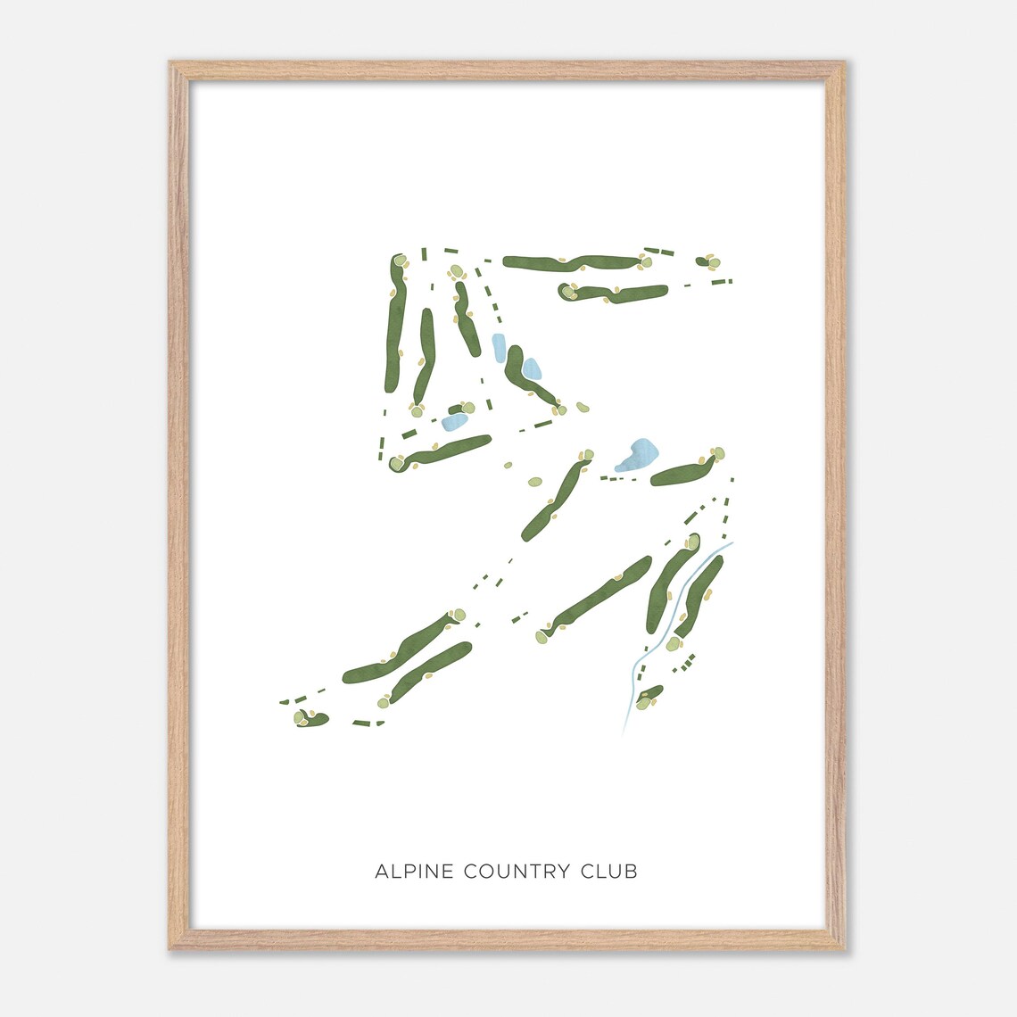 Alpine Country Club Highland Utah Modern Watercolor Golf Map Poster - Image 2