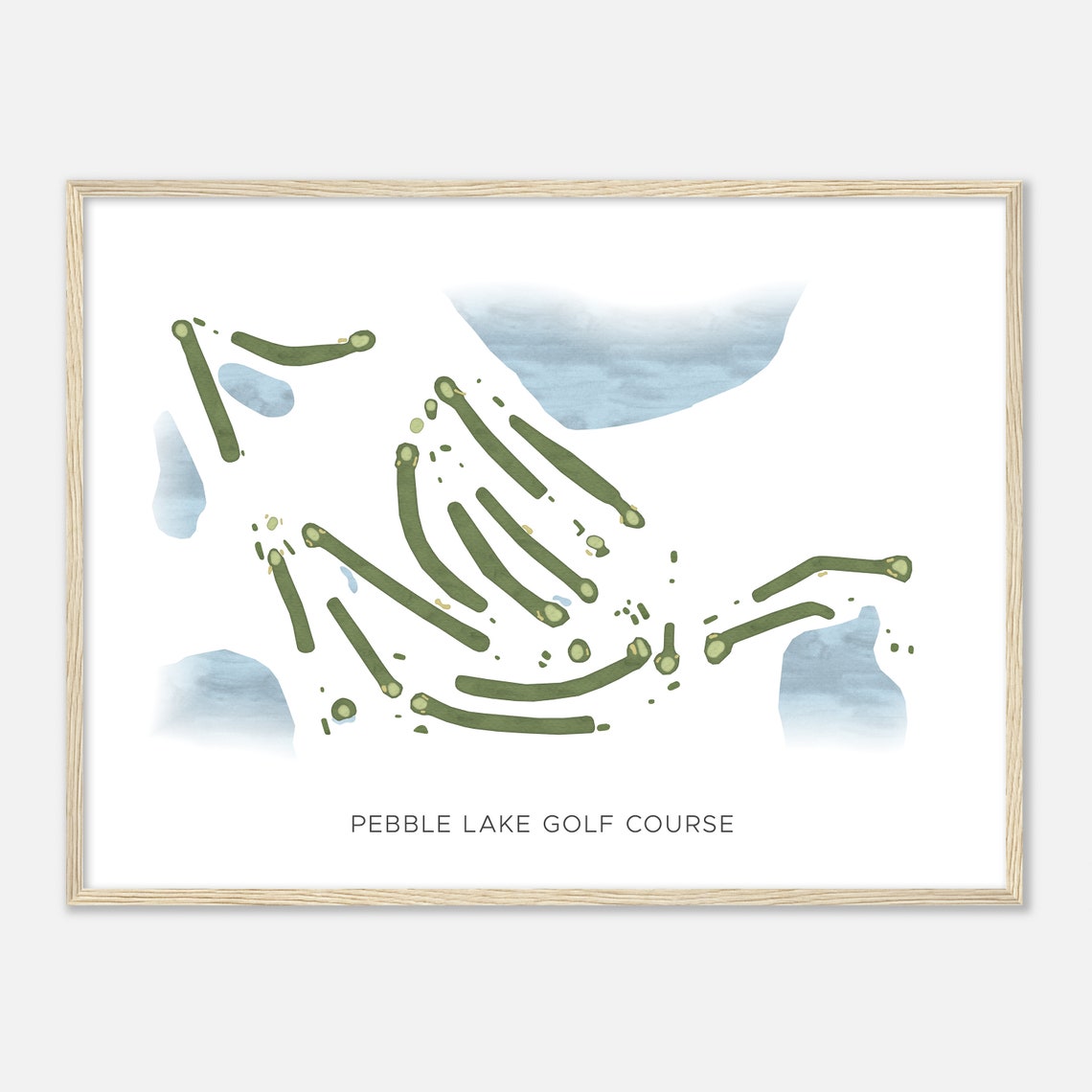 Pebble Lake Golf Course Minnesota Modern Watercolor Map Golfer Gift Golf Wall Art Golf Poster Print Course Layout - Image 2