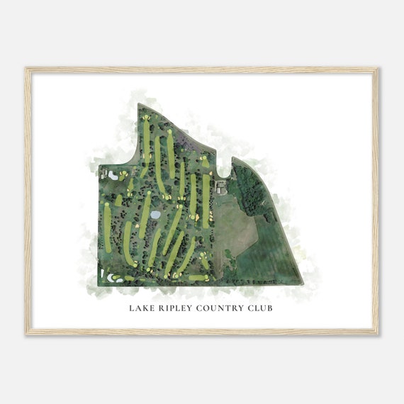 Lake Ripley Country Club Wisconsin Classic Watercolor Map Golfer Gift Golf Wall Art Golf Poster Print Course Layout