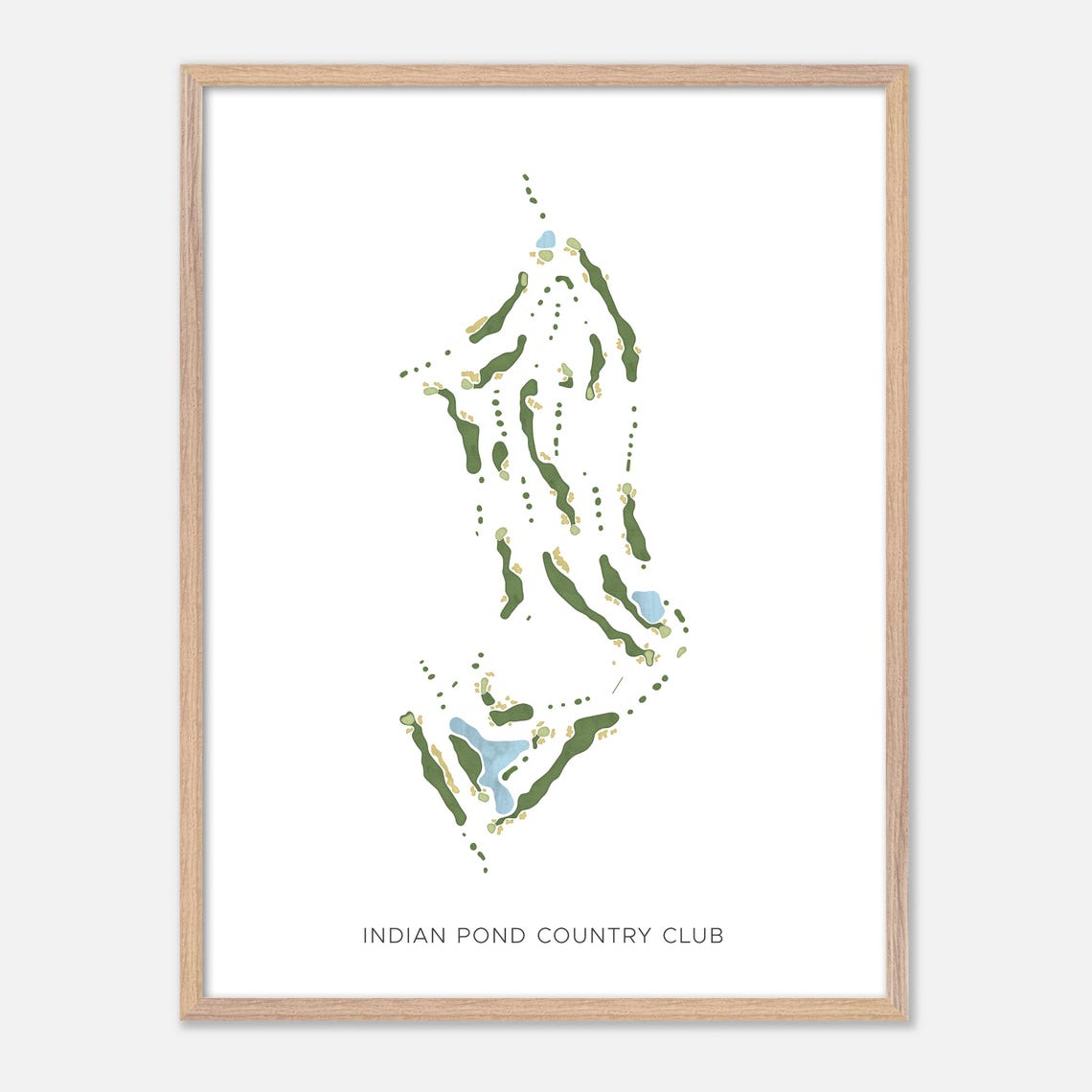 Indian Pond Country Club Kingston Massachusetts Watercolor Map Poster - Image 2