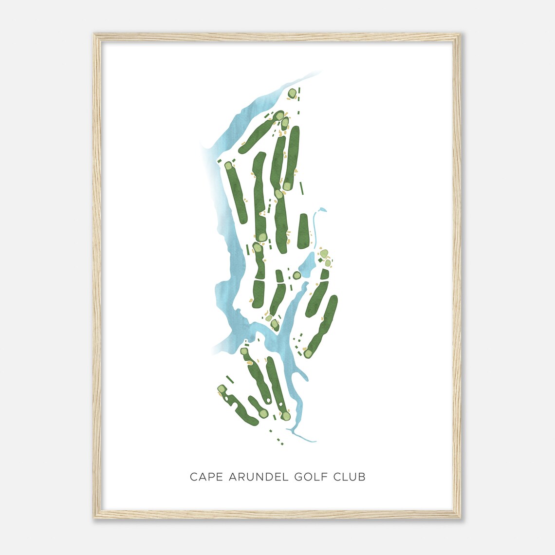 Cape Arundel Golf Club Maine Modern Watercolor Map Golfer Gift Golf Wall Art Golf Poster Print Course Layout