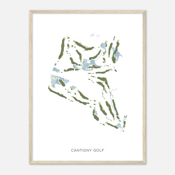 Cantigny Golf Illinois Modern Watercolor Map Golfer Gift Golf Wall Art Golf Poster Print Course Layout