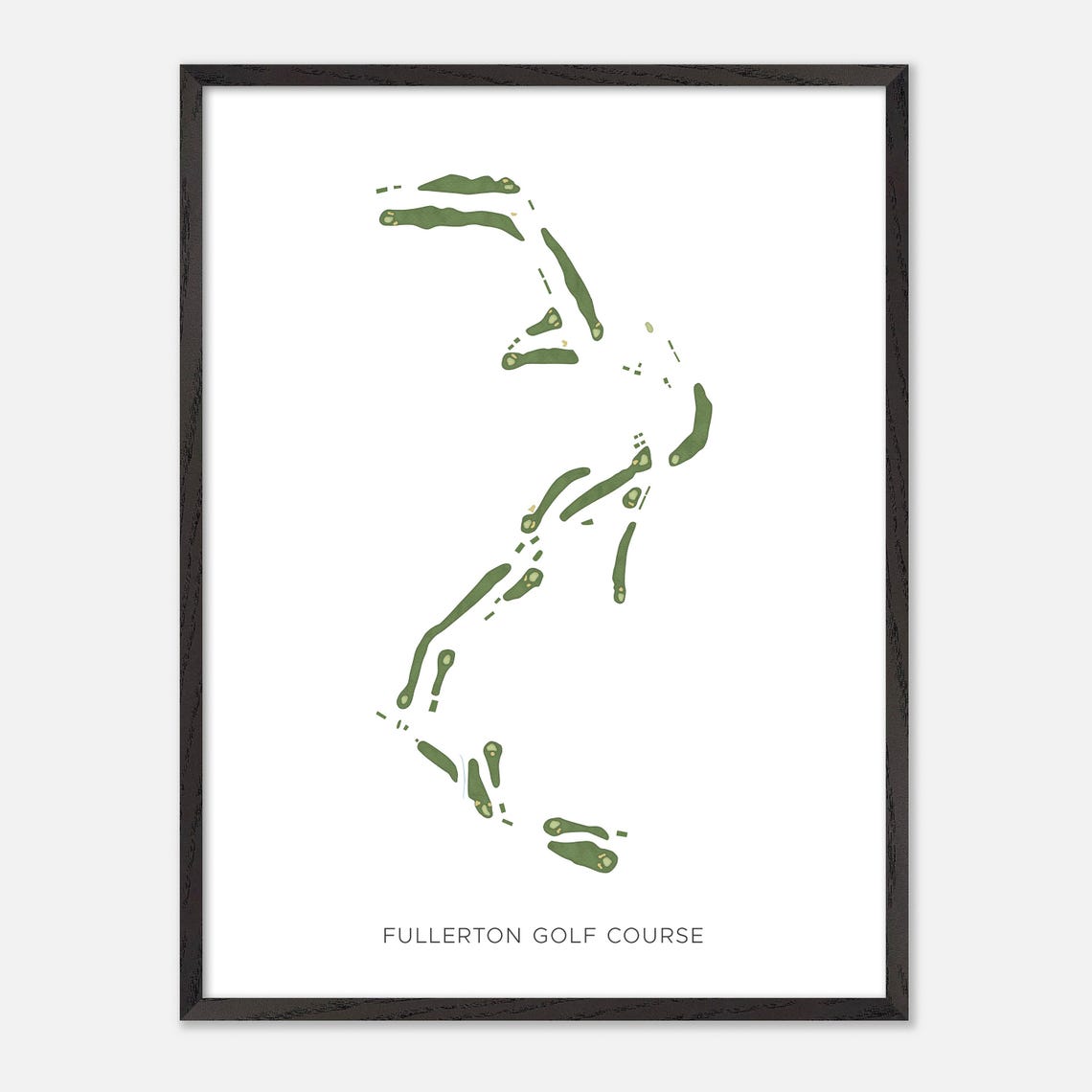 Fullerton Golf Course Modern Minimalist Fairway Map Art Poster - Image 3