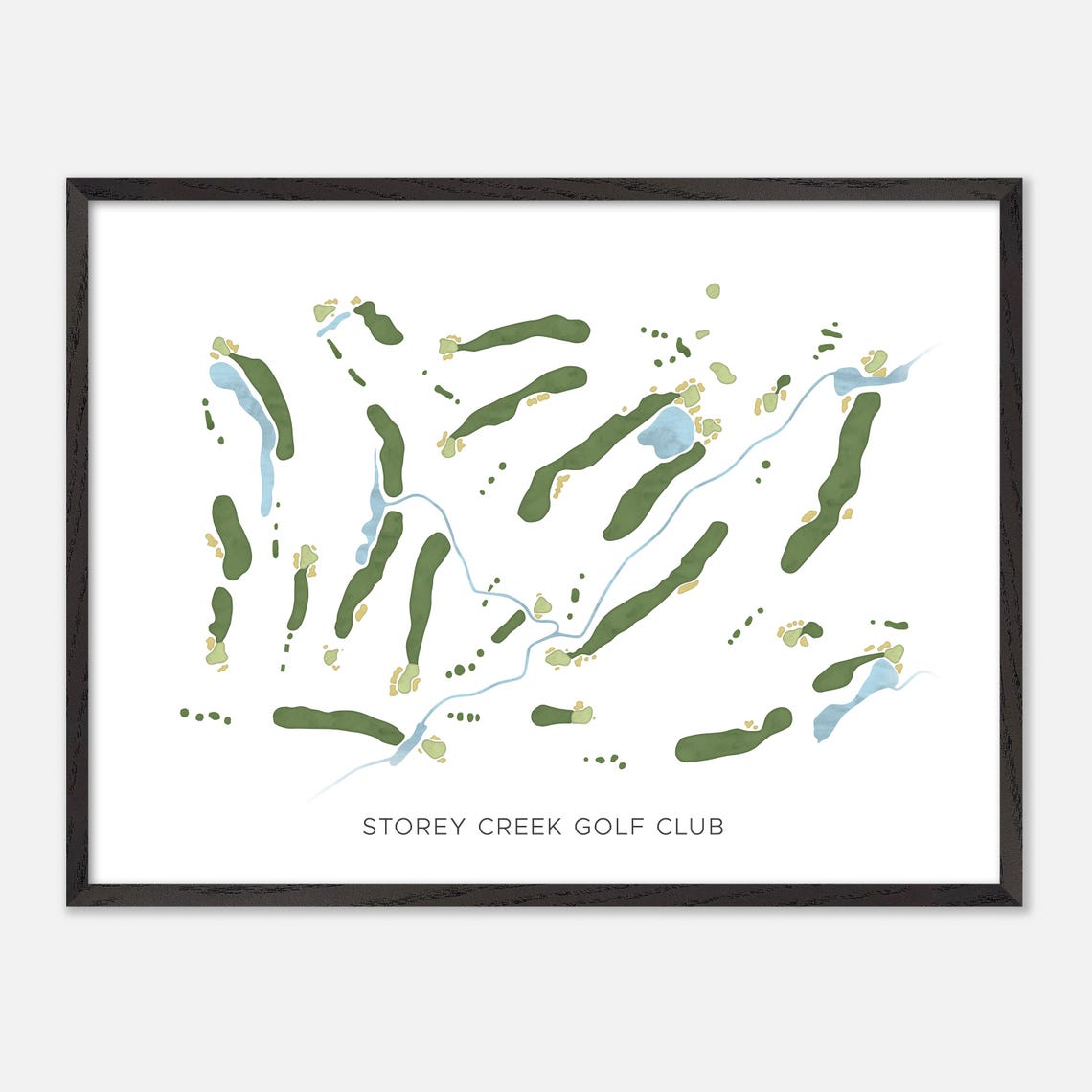 Storey Creek Golf Club Canada Minimalist Watercolor Golf Map Poster - Image 4
