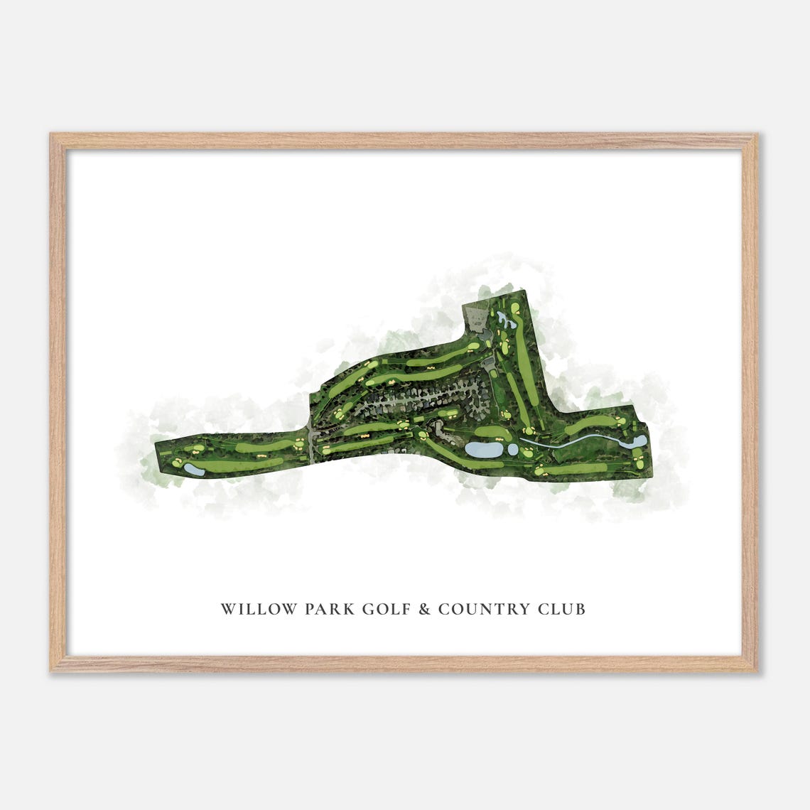 Willow Park Golf and Country Club Classic Watercolor Map Poster