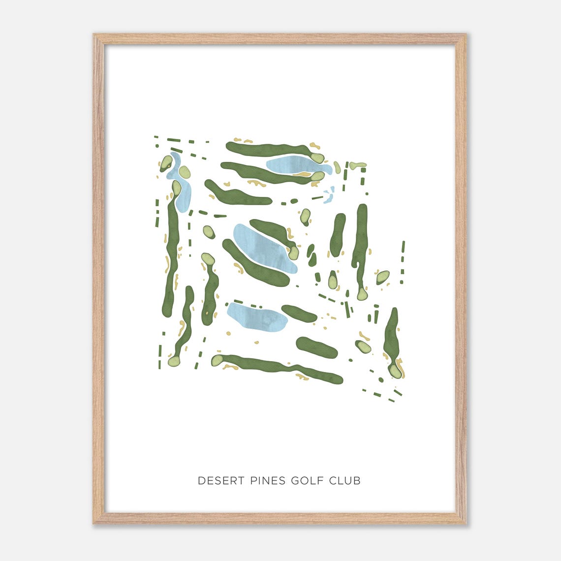 Desert Pines Golf Club Nevada Watercolor Course Layout Map Poster - Image 2