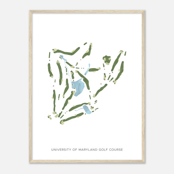 University Of Maryland Golf Course Maryland Modern Watercolor Map Golfer Gift Golf Wall Art Golf Poster Print Course Layout