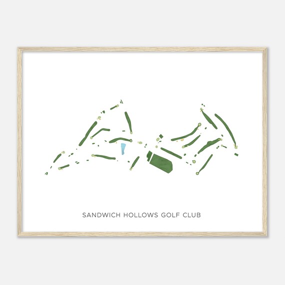 Sandwich Hollows Golf Club Massachusetts Modern Watercolor Map Golfer Gift Golf Wall Art Golf Poster Print Course Layout